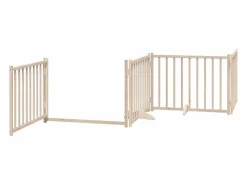 Discount Puerta para perros plegable 4 paneles madera de abeto 320 cm Seguridad Para Mascotas