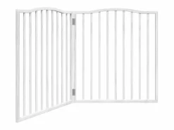Hot Puerta para perros plegable 4 paneles madera álamo blanca 320cm Seguridad Para Mascotas