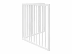New Puerta para perros plegable de 2 paneles, madera de álamo, blanca, 160 cm Seguridad Para Mascotas