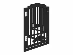 Clicnbuy Puerta para perros plegable 6 paneles madera álamo negra 300 cm Negro