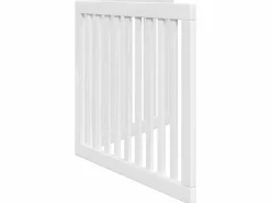 Clicnbuy Puerta para perros plegable 2 paneles madera álamo blanca 160cm