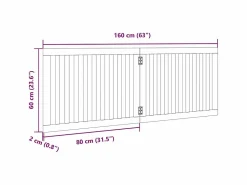 Clicnbuy Puerta para perros plegable 2 paneles madera álamo blanca 160cm