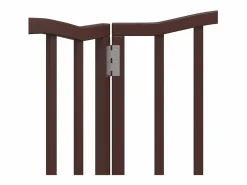 Outlet Puerta para perros plegable 3 paneles álamo marrón roble 150 cm Seguridad Para Mascotas