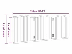 Outlet Puerta para perros plegable 3 paneles álamo marrón roble 150 cm Seguridad Para Mascotas