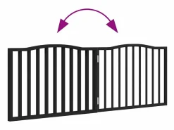 Clicnbuy Puerta para perros plegable 2 paneles madera álamo negra 160 cm