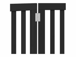 Sale Puerta para perros plegable 3 paneles madera álamo negra 150 cm Seguridad Para Mascotas