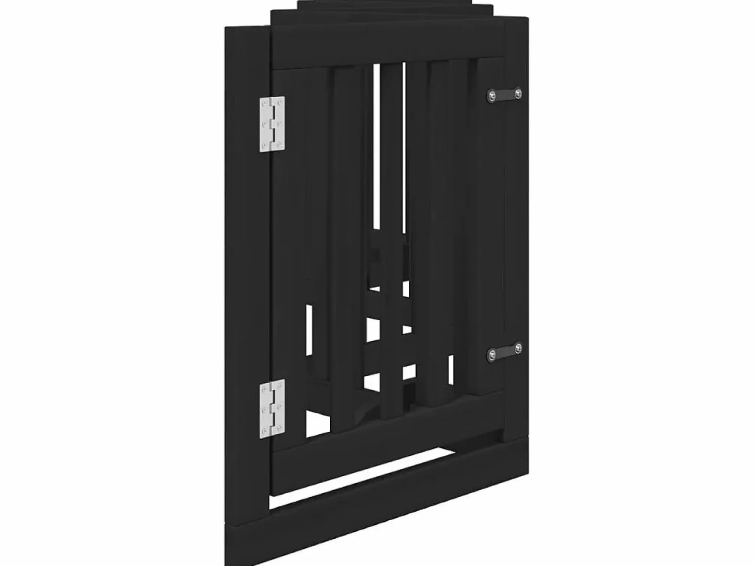 Best Clicnbuy Puerta para perros plegable 6 paneles madera álamo negra 300 cm Negro