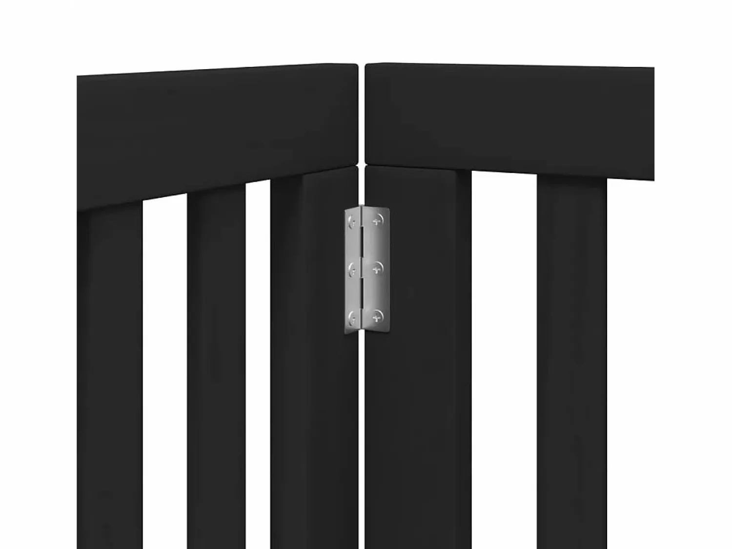 Best Clicnbuy Puerta para perros plegable 6 paneles madera álamo negra 300 cm Negro