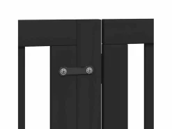 Best Clicnbuy Puerta para perros plegable 6 paneles madera álamo negra 300 cm Negro