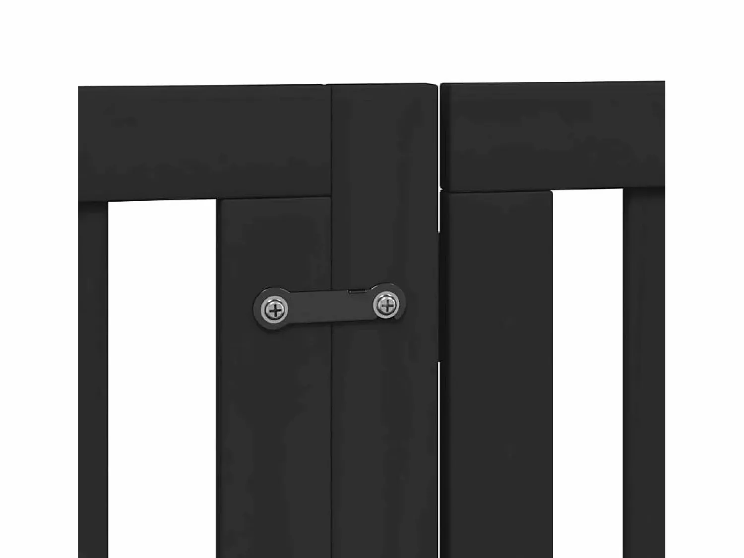 Best Clicnbuy Puerta para perros plegable 6 paneles madera álamo negra 300 cm Negro