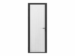 Vente-unique Puerta reversible - aluminio y cristal templado - Alt. 204 x L93 cm - - LOXTON