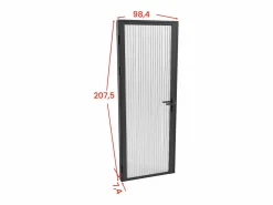 Vente-unique Puerta reversible - aluminio y cristal templado - Alt. 204 x L93 cm - - LOXTON