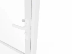 Vente-unique Puerta reversible blanca de aluminio y vidrio templado - Al. 204 x An. 73 cm - MASERU