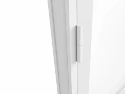 Vente-unique Puerta reversible blanca de aluminio y vidrio templado - Al. 204 x An. 73 cm - MASERU