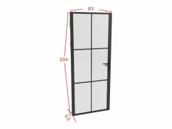 Outlet Puerta reversible de aluminio y cristal esmerilado - Alt. 204 x L83 cm - - SEROTO Puerta Con Marco