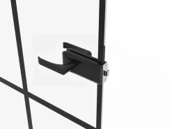 Vente-unique Puerta reversible de aluminio y vidrio templado sin marco - Alt. 204 x L83 cm - SEROTO