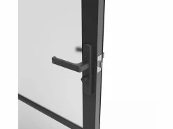 Best Vente-unique Puerta reversible de aluminio y vidrio esmerilado - Alt. 204 x L73 cm - - MASERU Negro