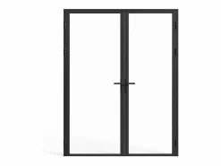 Vente-unique Puerta reversible de doble hoja - vidrio templado - 2 x Al 204 x An 93 cm - LOXTON
