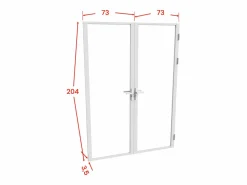 Vente-unique Puerta reversible de doble hoja - vidrio templado - - 2 x Al 204 x An 73 cm - LOXTON