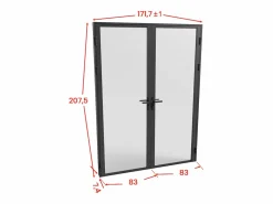 Vente-unique Puerta reversible de doble hoja - vidrio esmerilado - 2 x Al 204 x An 83 cm - LOXTON