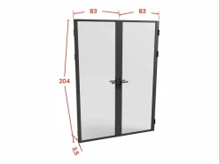 Vente-unique Puerta reversible de doble hoja - vidrio esmerilado - 2 x Al 204 x An 83 cm - LOXTON