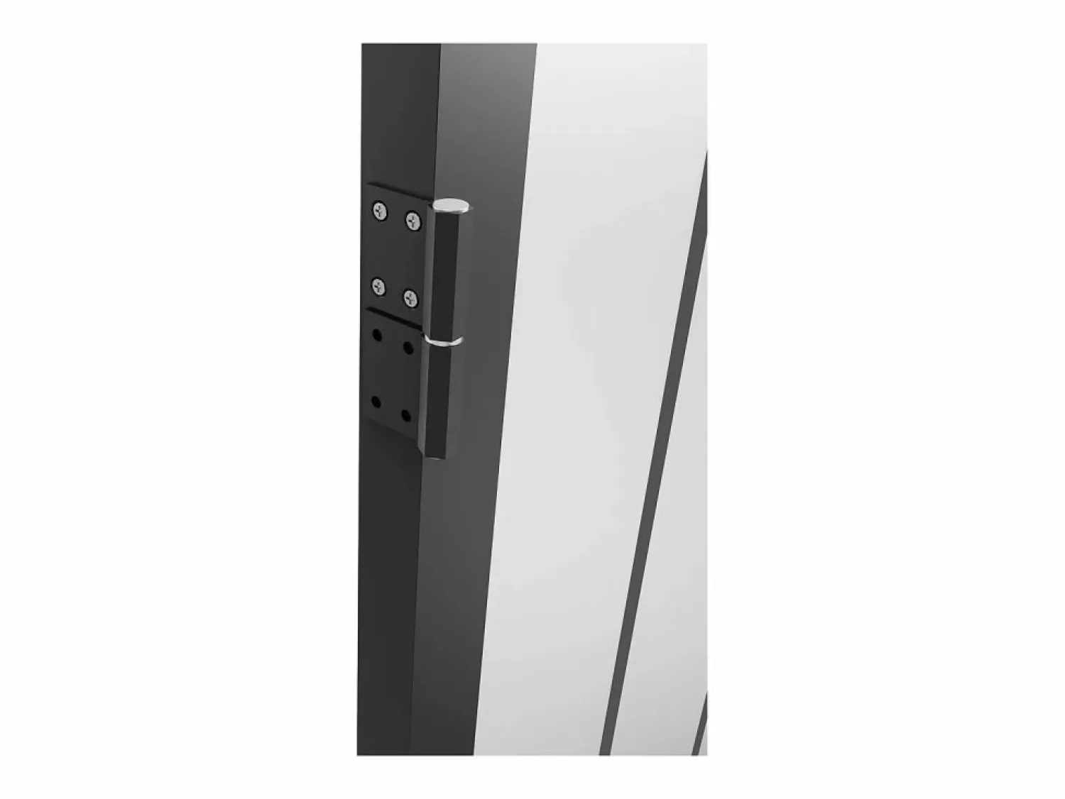 Clearance Puerta taller de aluminio, MDF y vidrio translúcido - Alt. 204 x An. 73 cm - ERMELO Puerta Con Marco