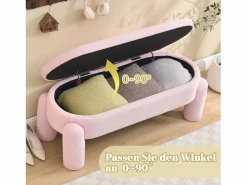 Clearance Puf banco de cama con arcón de almacenamiento en terciopelo, estilo contemporáneo y multifuncional para dormitorio y salón Banco Y Pie De Cama|Banco Y Pie De Cama