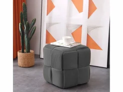 Online ADEC Puf Courdoruy diseño cuadrado 41x45x45 cm Gris