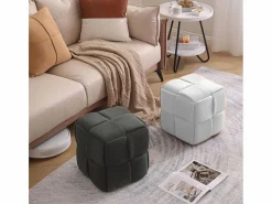 Online ADEC Puf Courdoruy diseño cuadrado 41x45x45 cm Gris