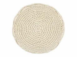 Best Puf de macramé hecho a mano 45 x 30 cm Algodón Reposapiés