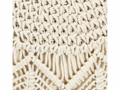 Best Puf de macramé hecho a mano 45 x 30 cm Algodón Reposapiés