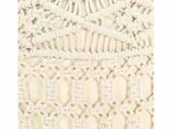 Outlet Puf de macramé hecho a mano 45x30 cm Algodón Reposapiés