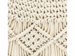 Discount Puf de macramé hecho a mano 45 x 30 cm Algodón Beige