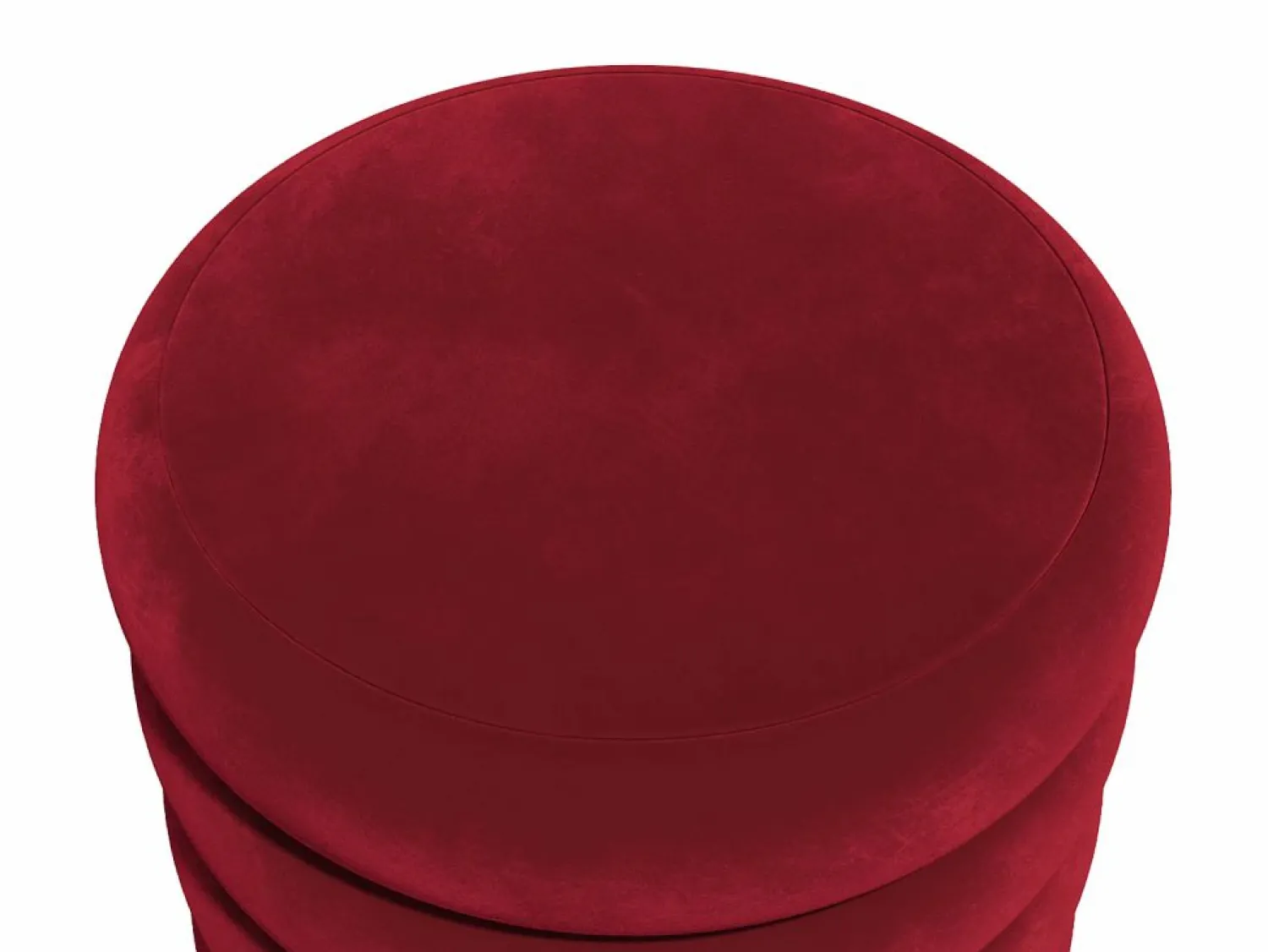 Outlet Puf de terciopelo color burdeos forma redondeada ECAMBI Colección Rouge Passion