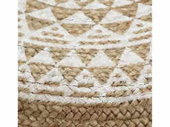 Online Puf hecho a mano 45x30 cm Yute Blanco