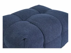 Sale Puf reposapiés de diseño en tela de terciopelo oscuro CORTO Reposapiés