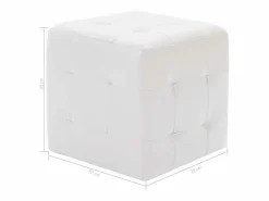 New Pufs 2 uds 30 x 30 x 30 cm Polipiel Blanco