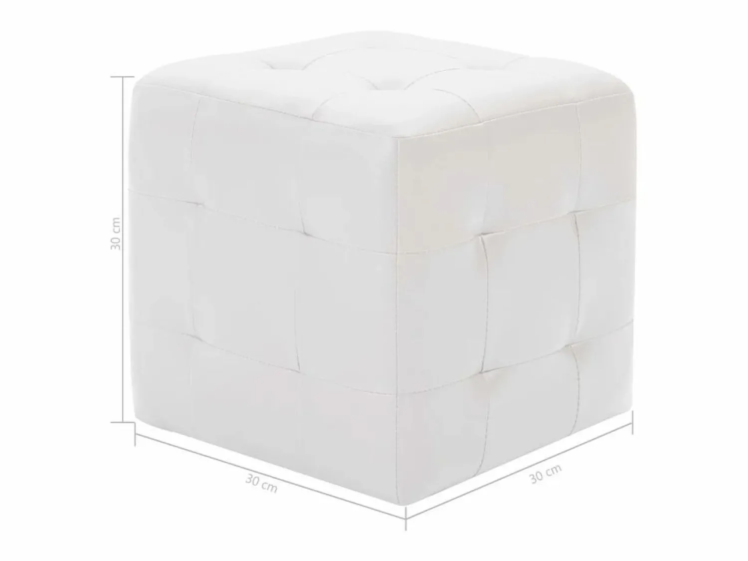 New Pufs 2 uds 30 x 30 x 30 cm Polipiel Blanco