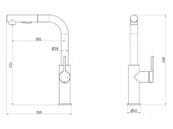 Clearance Essebagno Pure II Mezclador de fregadero con teleducha extraíble en cobre cepillado Cobrizo