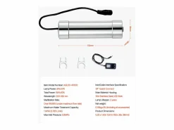Purificador de Agua UV SucceBuy, Filtración Ultravioleta, Caudal de 3,785 l/min Plateado
