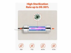 Purificador de Agua UV SucceBuy, Filtración Ultravioleta, Caudal de 3,785 l/min Plateado