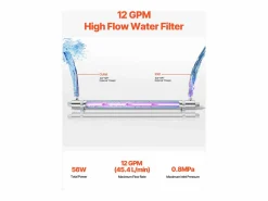 Purificador de Agua UV SucceBuy, 45,4 l/min Para Agua Potable Limpia