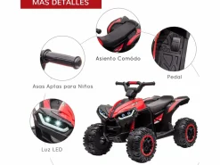 Online Homcom Quad eléctrico infantil 83x53x55.5 cm Rojo