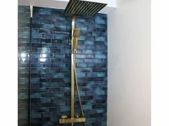 New Quartos 300 columna de ducha oro cepillado con mando termostático Columna De Ducha