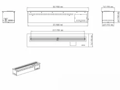 Quemador de bioetanol Smart APP, insertable automático empotrado 100 PRO-LINE
