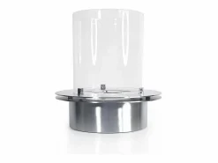 Quemador redondo con cristal para chimenea de bioetanol, biochimenea de acero inoxidable, 3 lt diámetro 35 cm