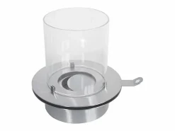 Quemador redondo con cristal para chimenea de bioetanol, biochimenea de acero inoxidable, 3 lt diámetro 35 cm