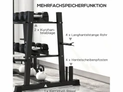 Online Rack para mancuernas de 3 niveles, capacidad de 200 kg, acero, (131 x 75 x 80 cm) Aparato De Musculación
