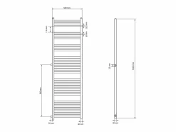 Sale Radiador calefacción baño recambio renovación calefactor 500 x 1800 mm Toallero Eléctrico