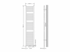 LuxeBath Radiador de baño, 300 x 1800 mm, , recto con conexión central Blanco